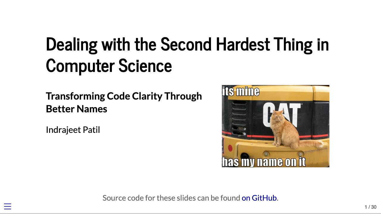 Preview of Dealing with the Second Hardest Thing in Computer Science