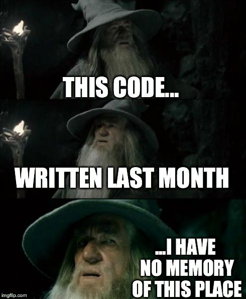 Gandalf the Grey from Lord of the Rings with text 'You shall not pass' - representing your future self reviewing unclear code